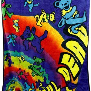 Grateful Dead Spiral Bears Blanket ~ 50" x 60" ~ Officially Licensed ~Brand New!